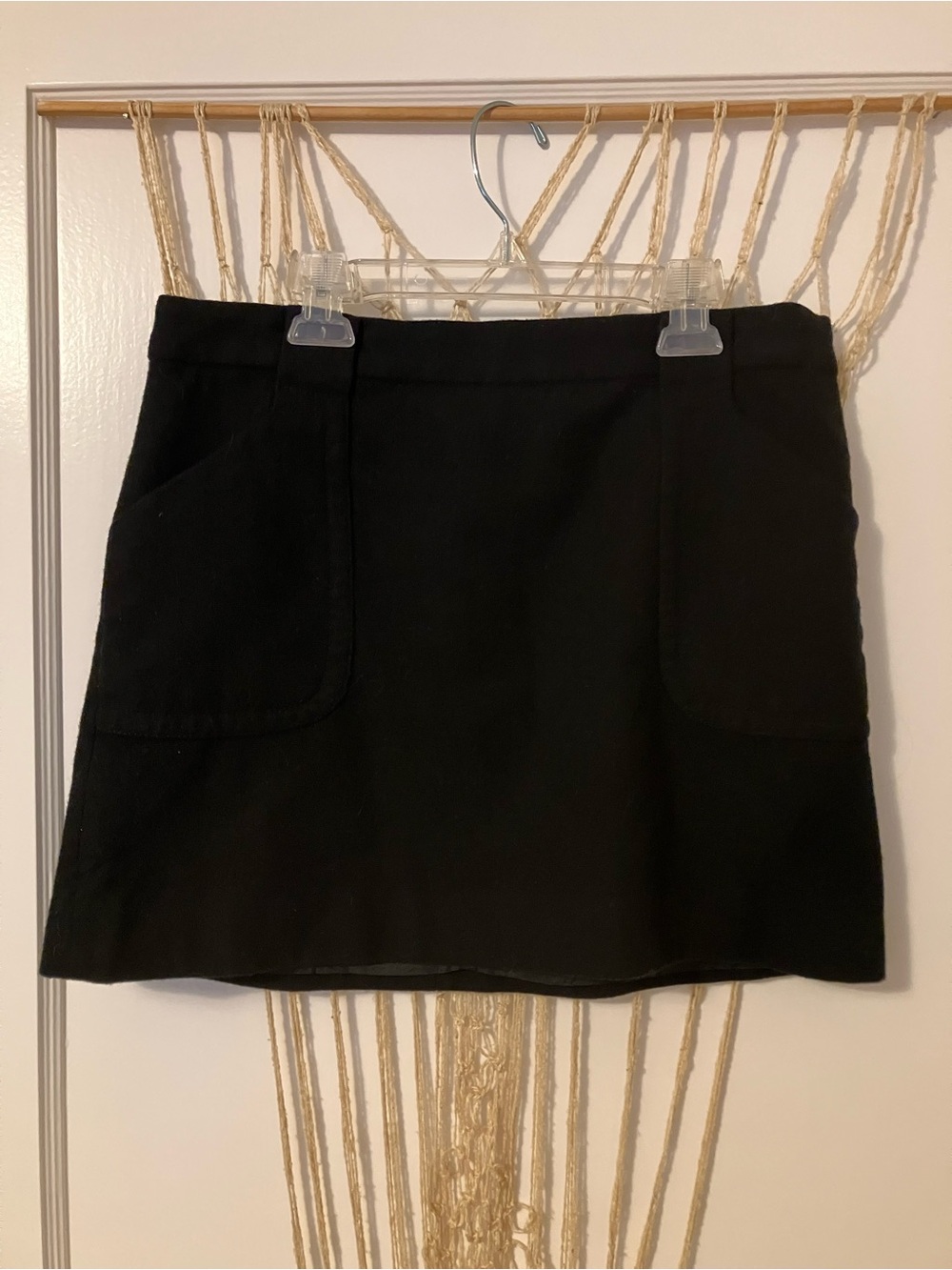 J. Crew Black Mini Skirt with Front Patch Pockets